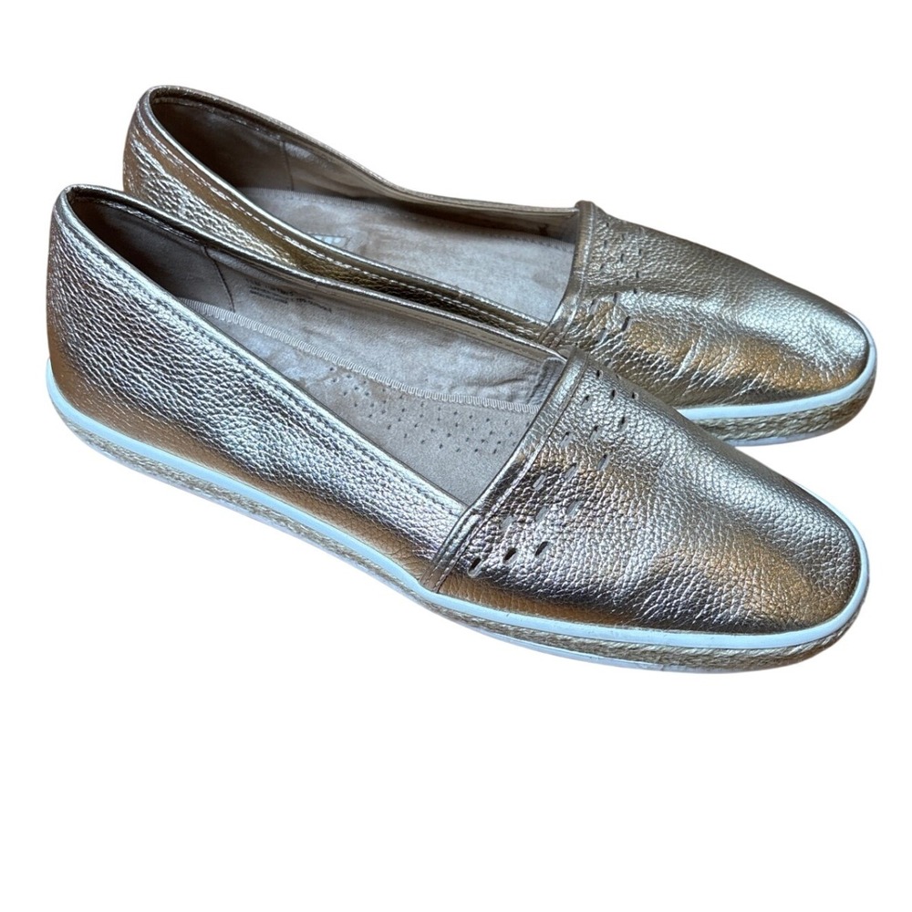 Aerosoles Fun‎ Times Loafers Womens Gold Excellent Metallic Leather SIZE 11M